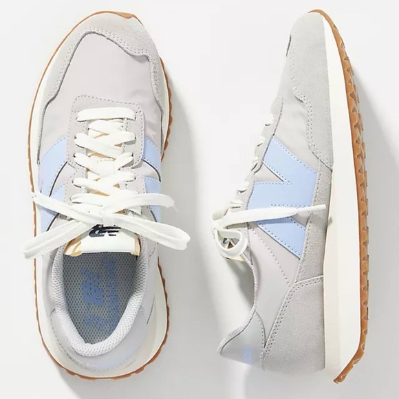 New Balance Shoes - New Balance 237 Grey Light Blue Gum Sole Women's Sneakers Size 7.5 MS237B